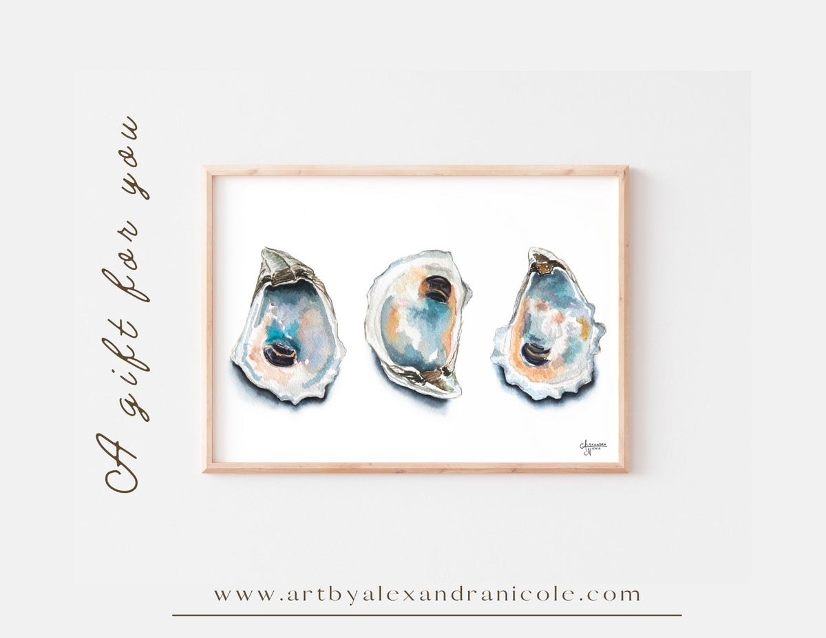 Oyster Shell Watercolor Trio Print Set by Alexandra Nicole Free Shipping –  ArtByAlexandraNicole