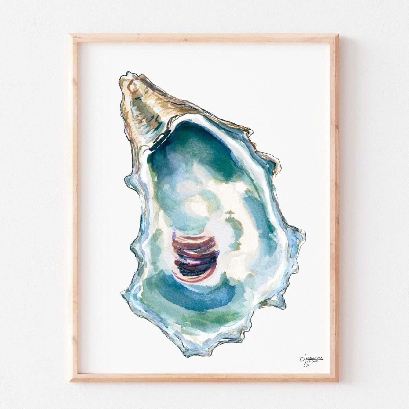 Oyster Artwork, Oyster Watercolor Print - ArtByAlexandraNicole