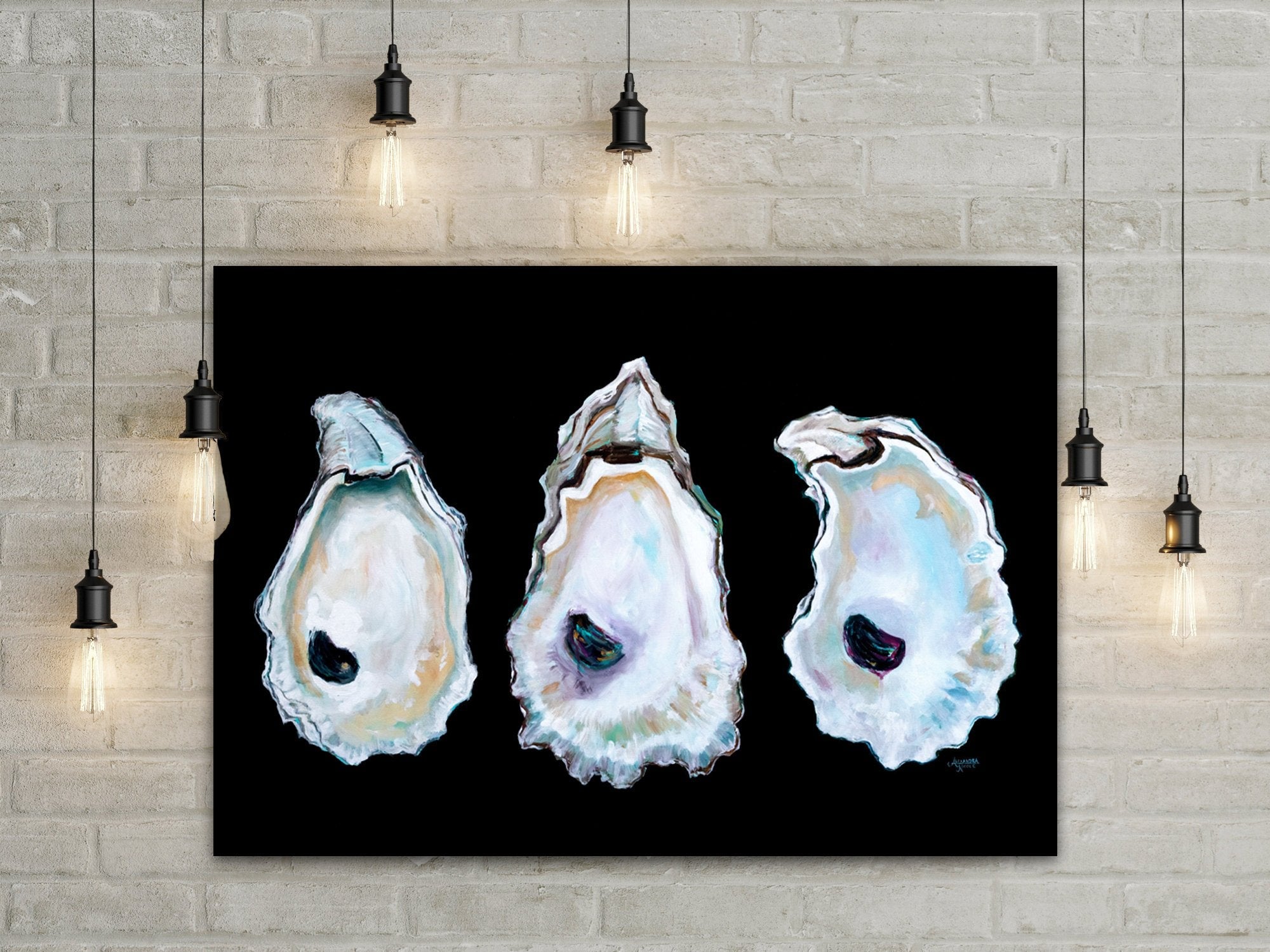 Oyster Shell Printed on Rolled Canvas - ArtByAlexandraNicole