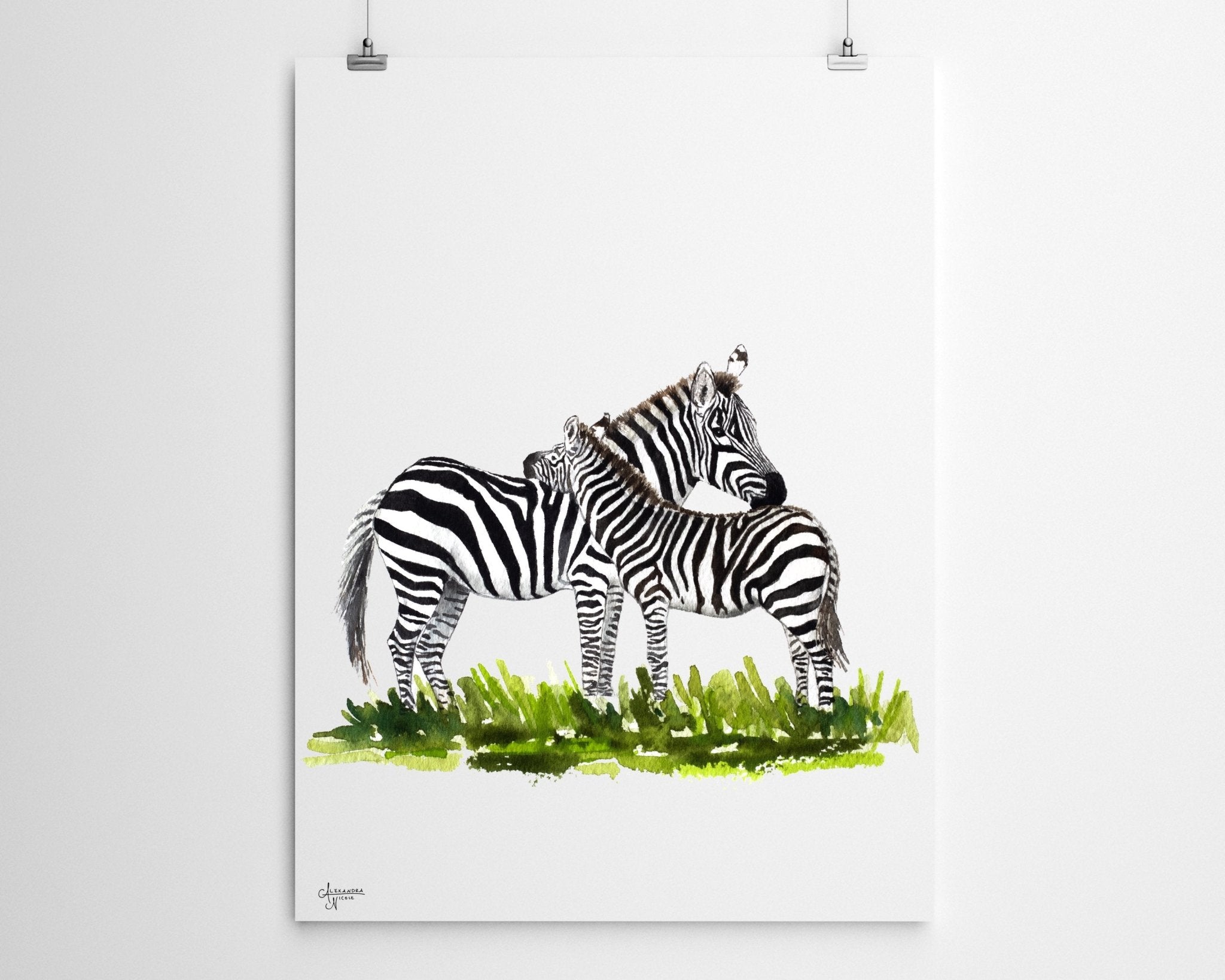 Zebra Family Fine Art Print - ArtByAlexandraNicole