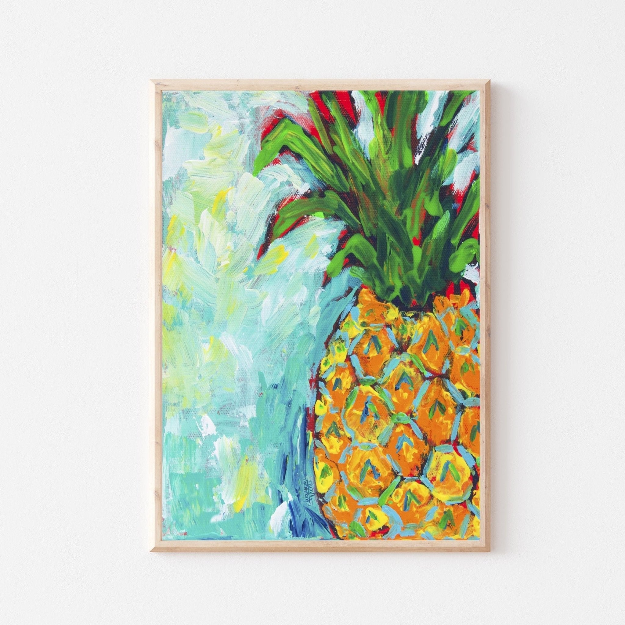 A Pineapple A Day Art Print - ArtByAlexandraNicole