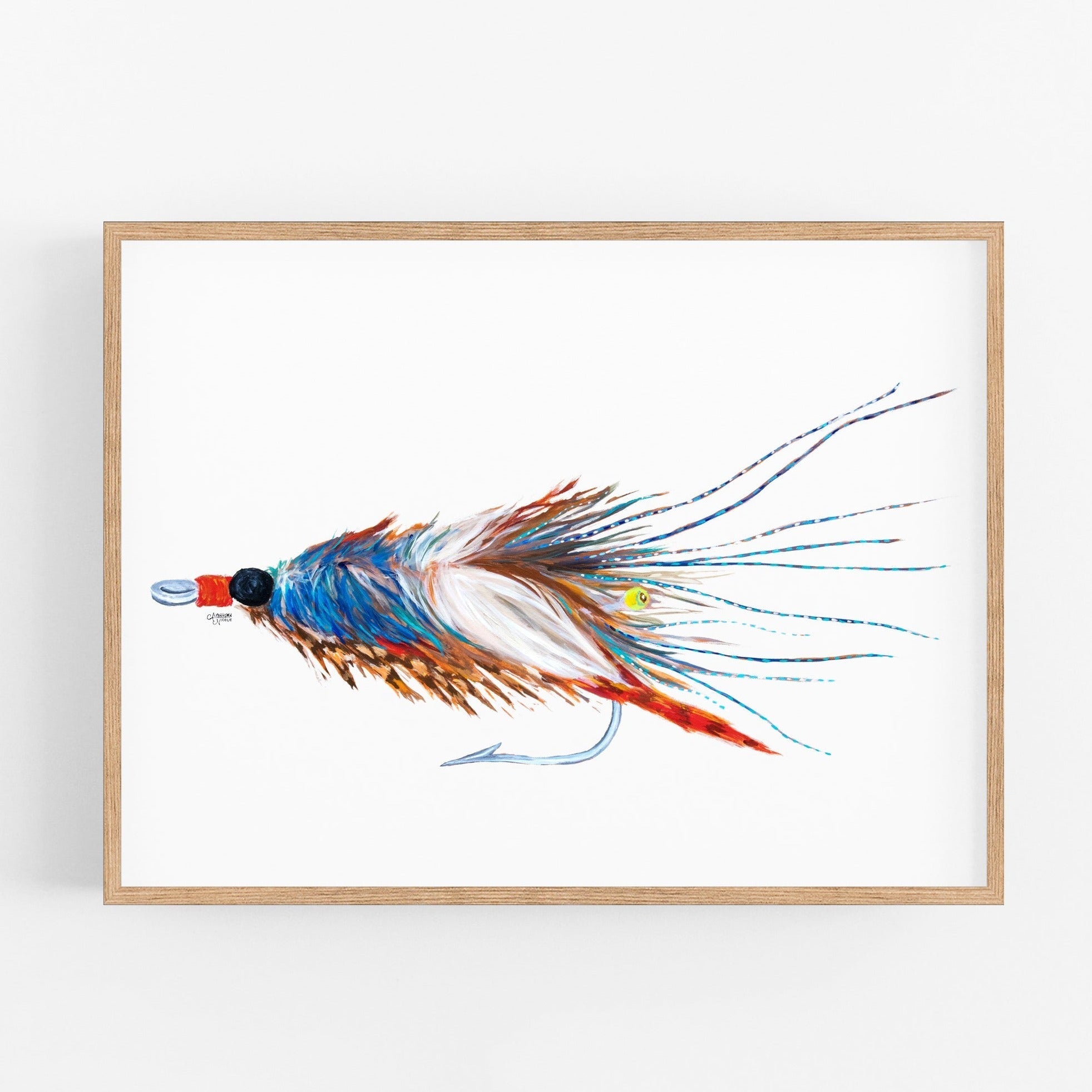 Blue Crab Pattern Saltwater Fly Art Print - ArtByAlexandraNicole