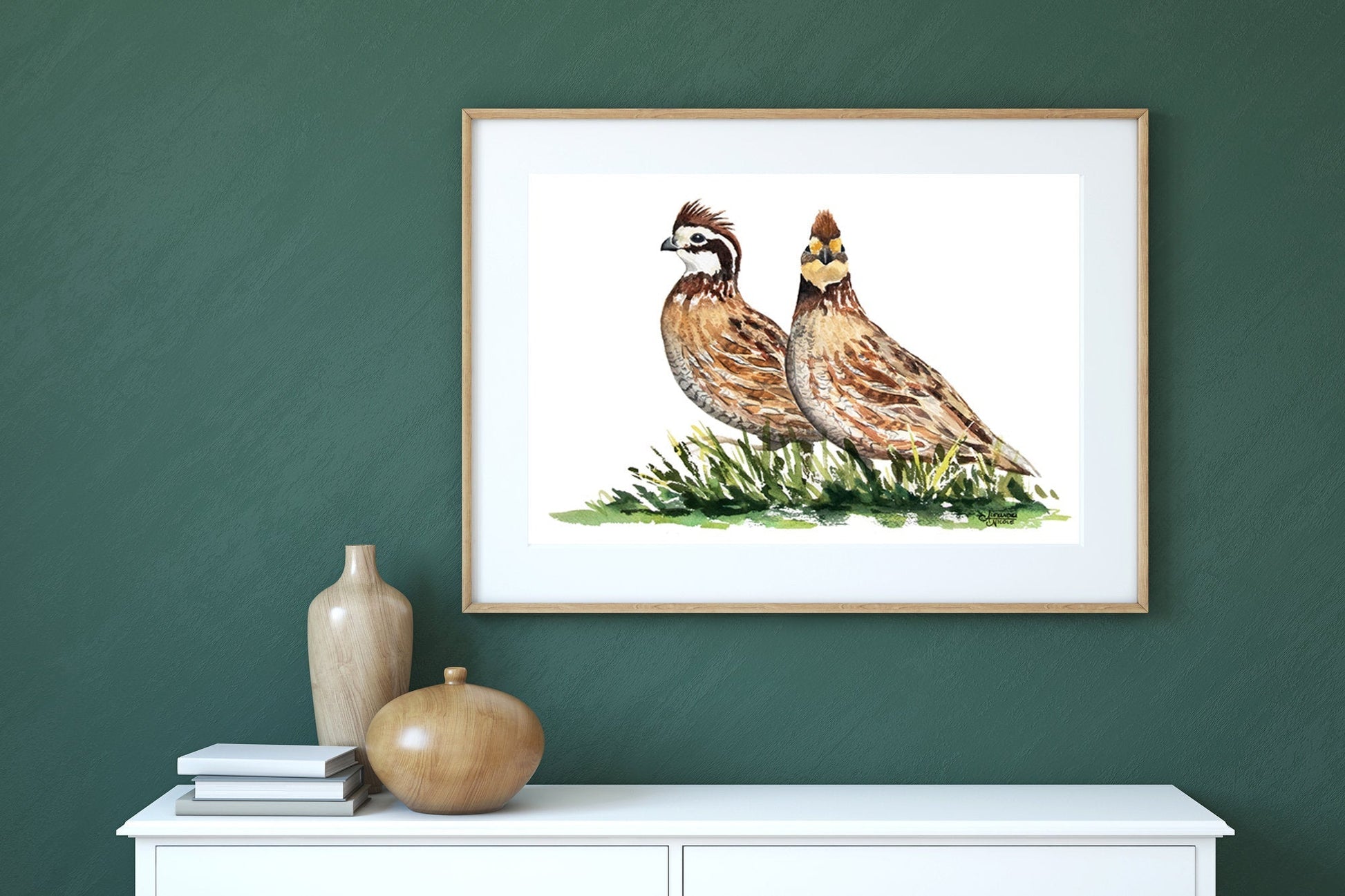 Bobwhite Quail Watercolor Print - ArtByAlexandraNicole