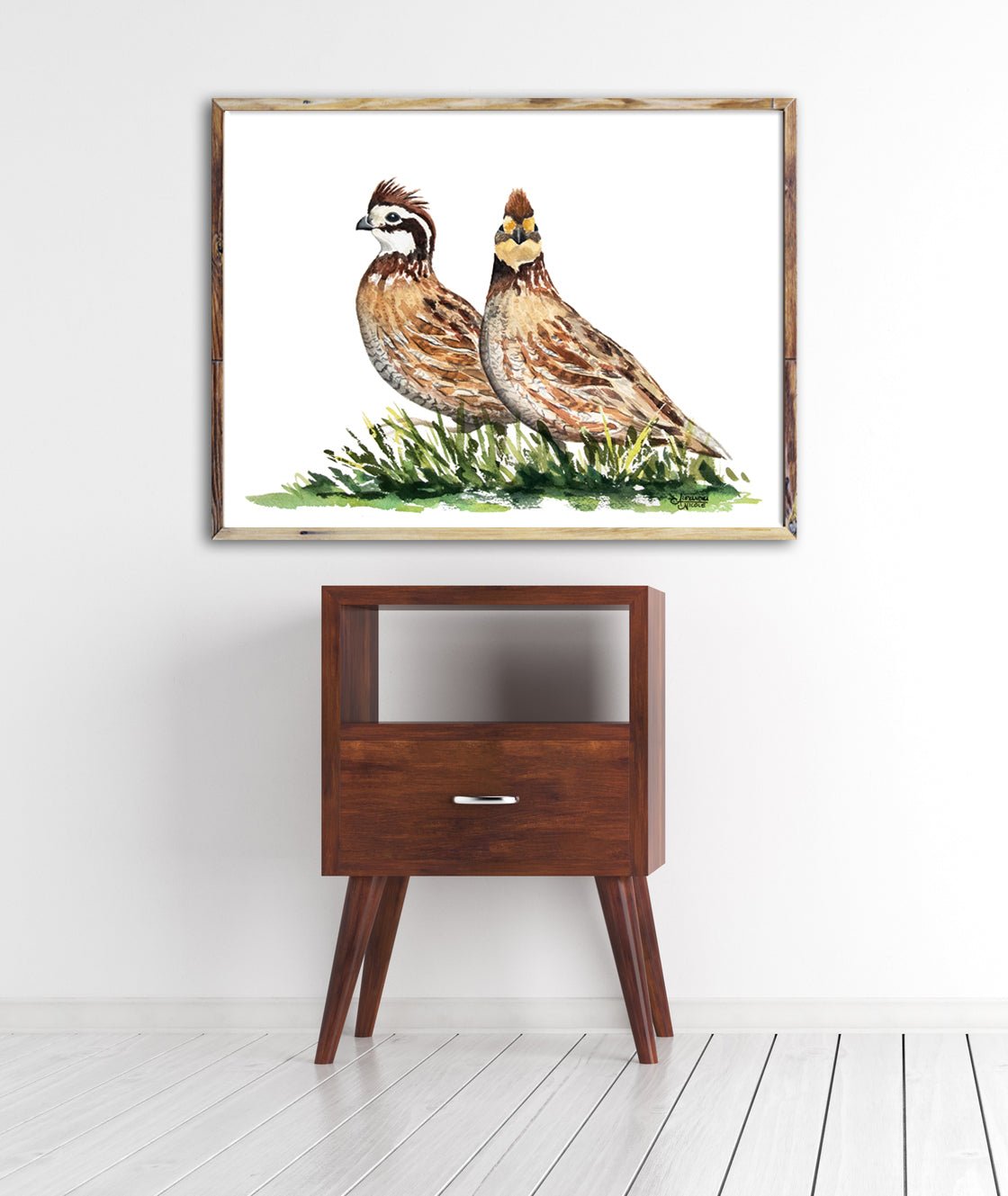 Bobwhite Quail Watercolor Print - ArtByAlexandraNicole