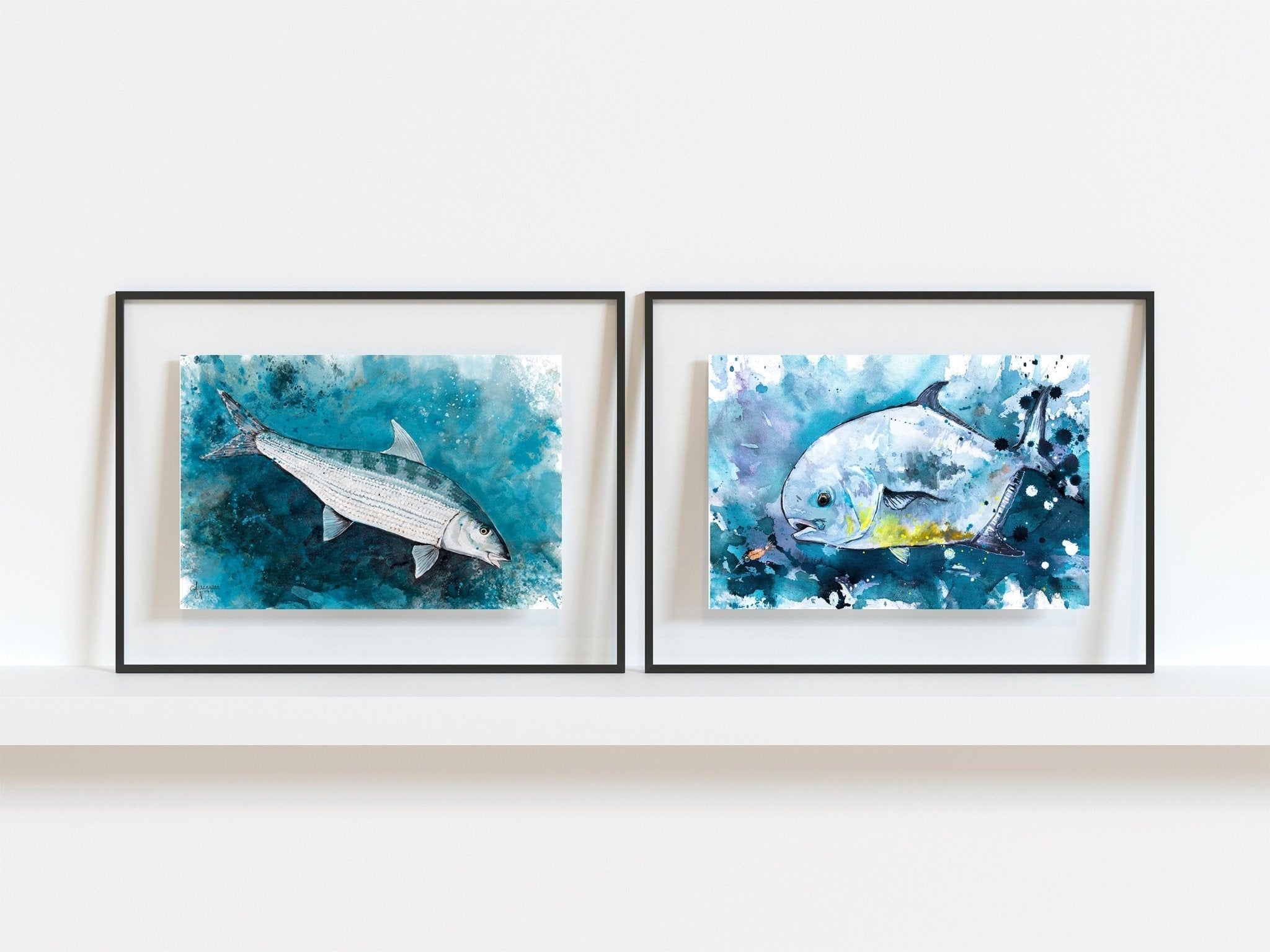 Bonefish Print, Permit Print - ArtByAlexandraNicole