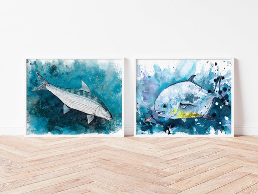 Bonefish Print, Permit Print - ArtByAlexandraNicole