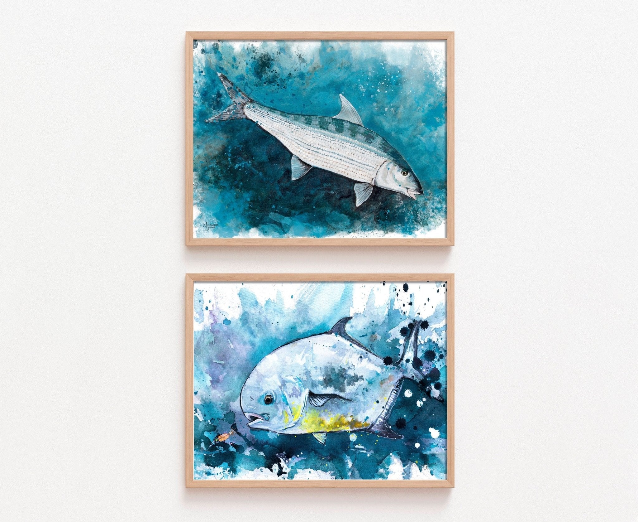 Bonefish Print, Permit Print - ArtByAlexandraNicole