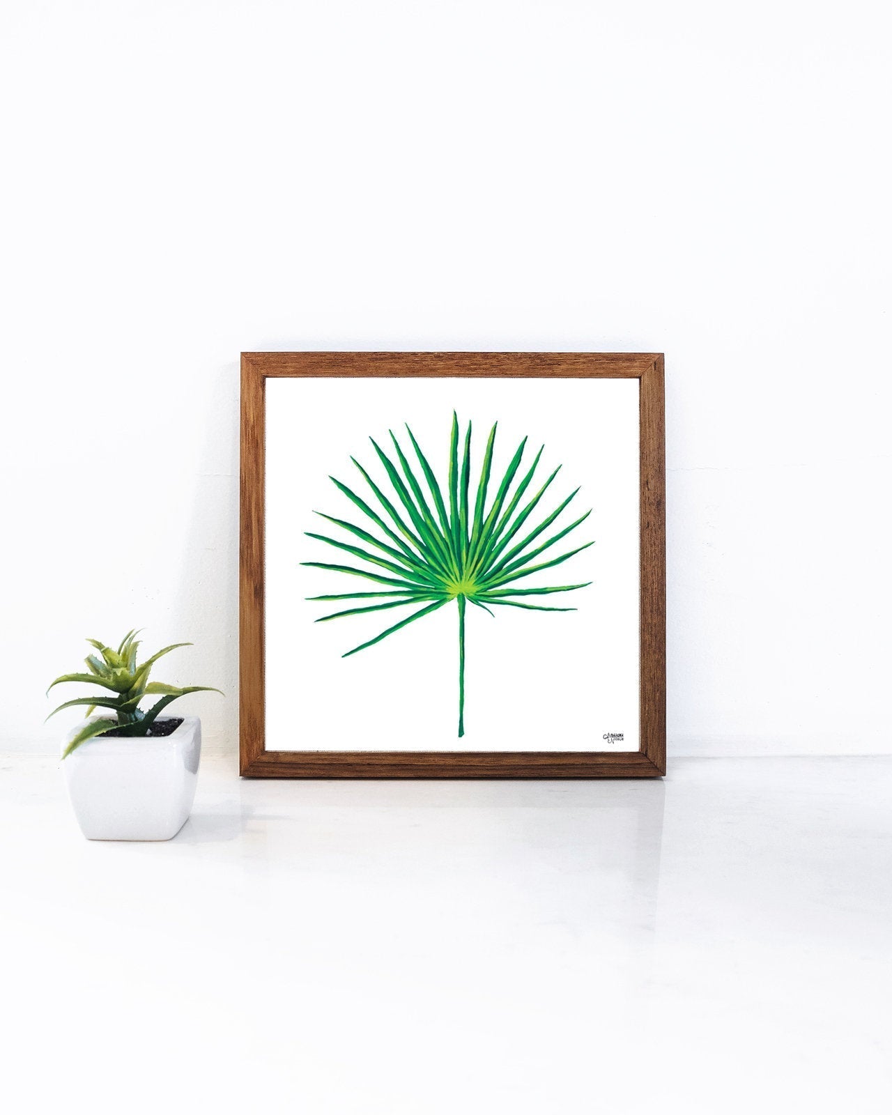 Botanical Print Set of 2, Palmetto Frond and Magnolia Flower Art - ArtByAlexandraNicole