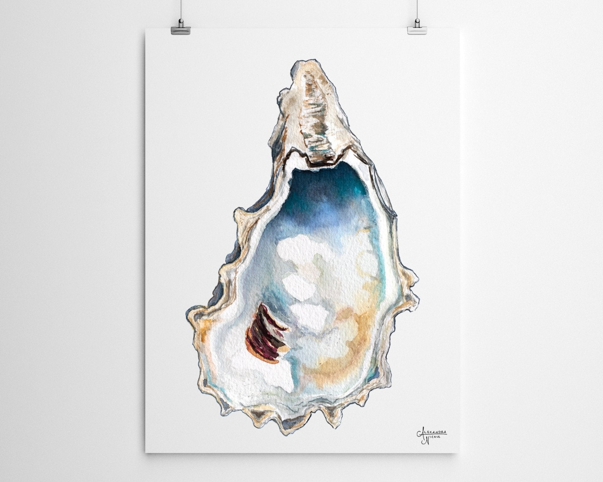 Breach Inlet 3 Oyster Shell Print - ArtByAlexandraNicole
