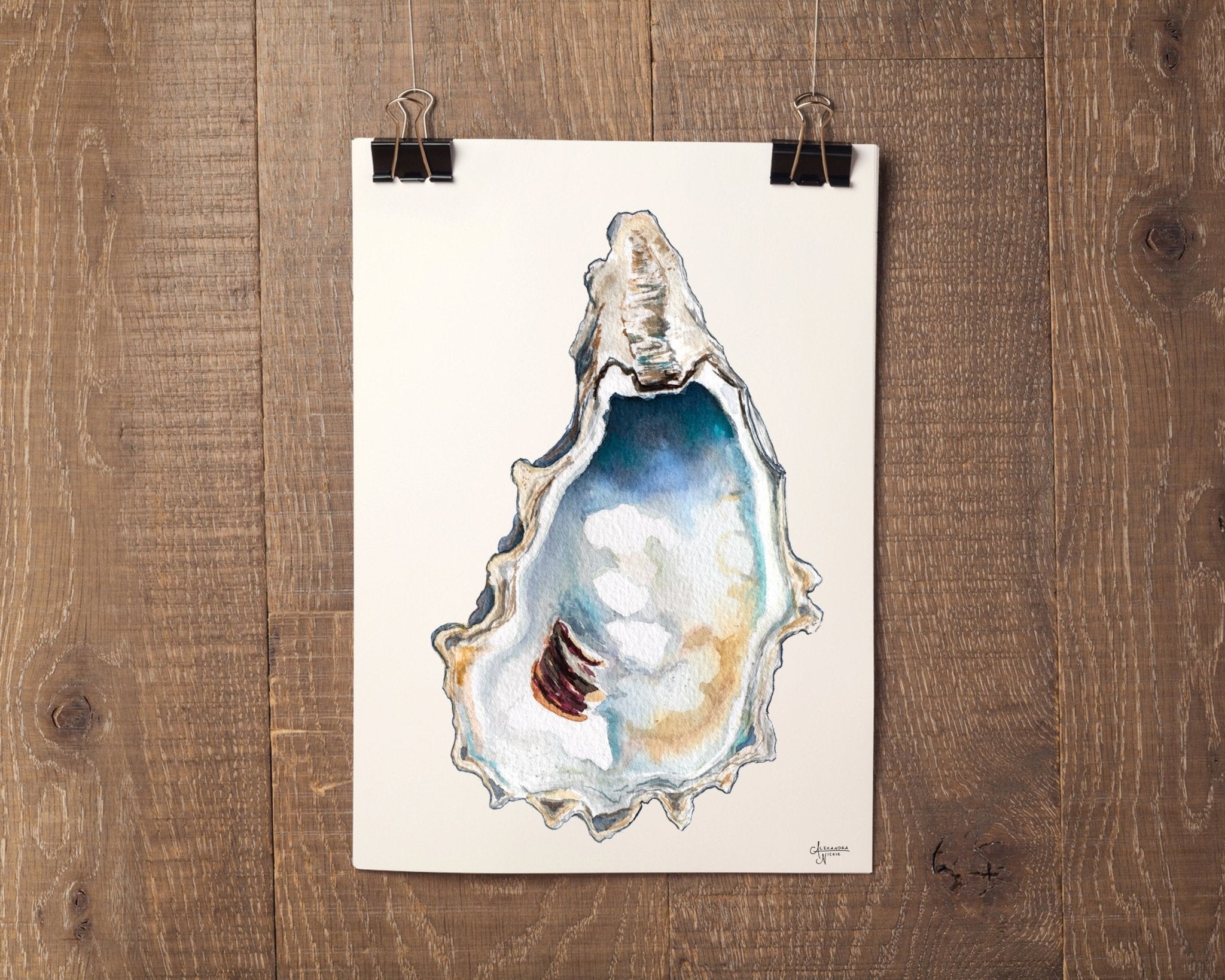 Breach Inlet 3 Oyster Shell Print - ArtByAlexandraNicole