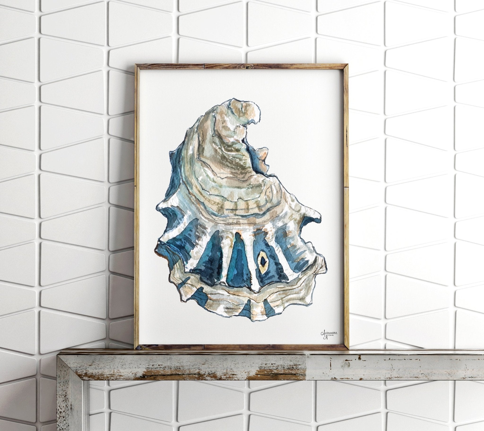 Breach Inlet 4 Oyster Shell Print - ArtByAlexandraNicole