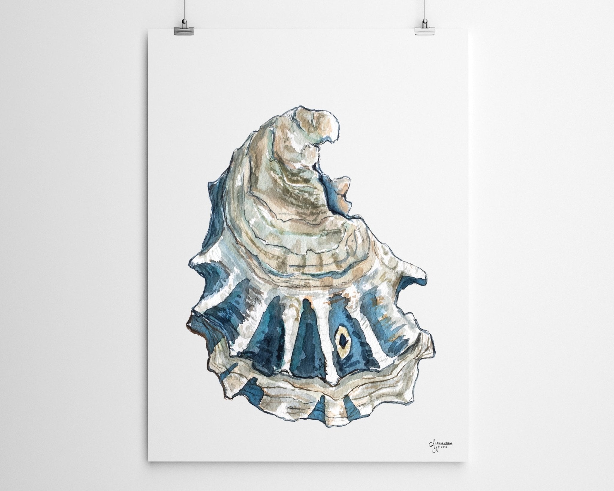 Breach Inlet 4 Oyster Shell Print - ArtByAlexandraNicole