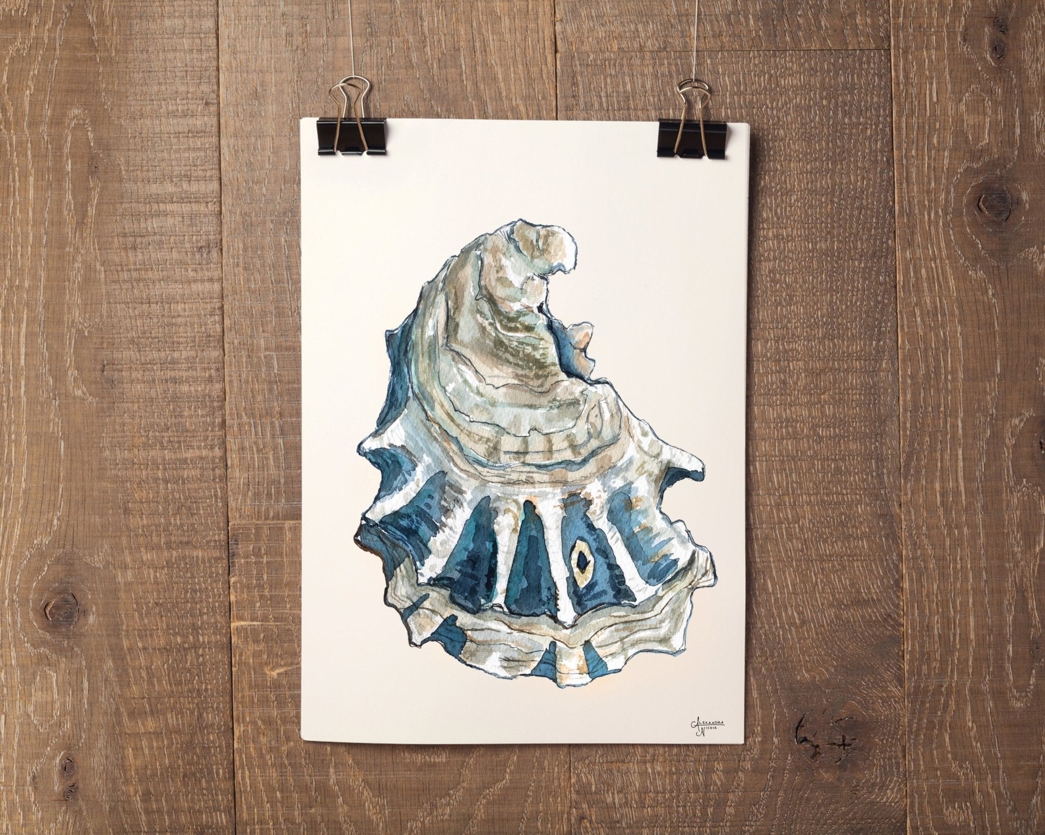 Breach Inlet 4 Oyster Shell Print - ArtByAlexandraNicole