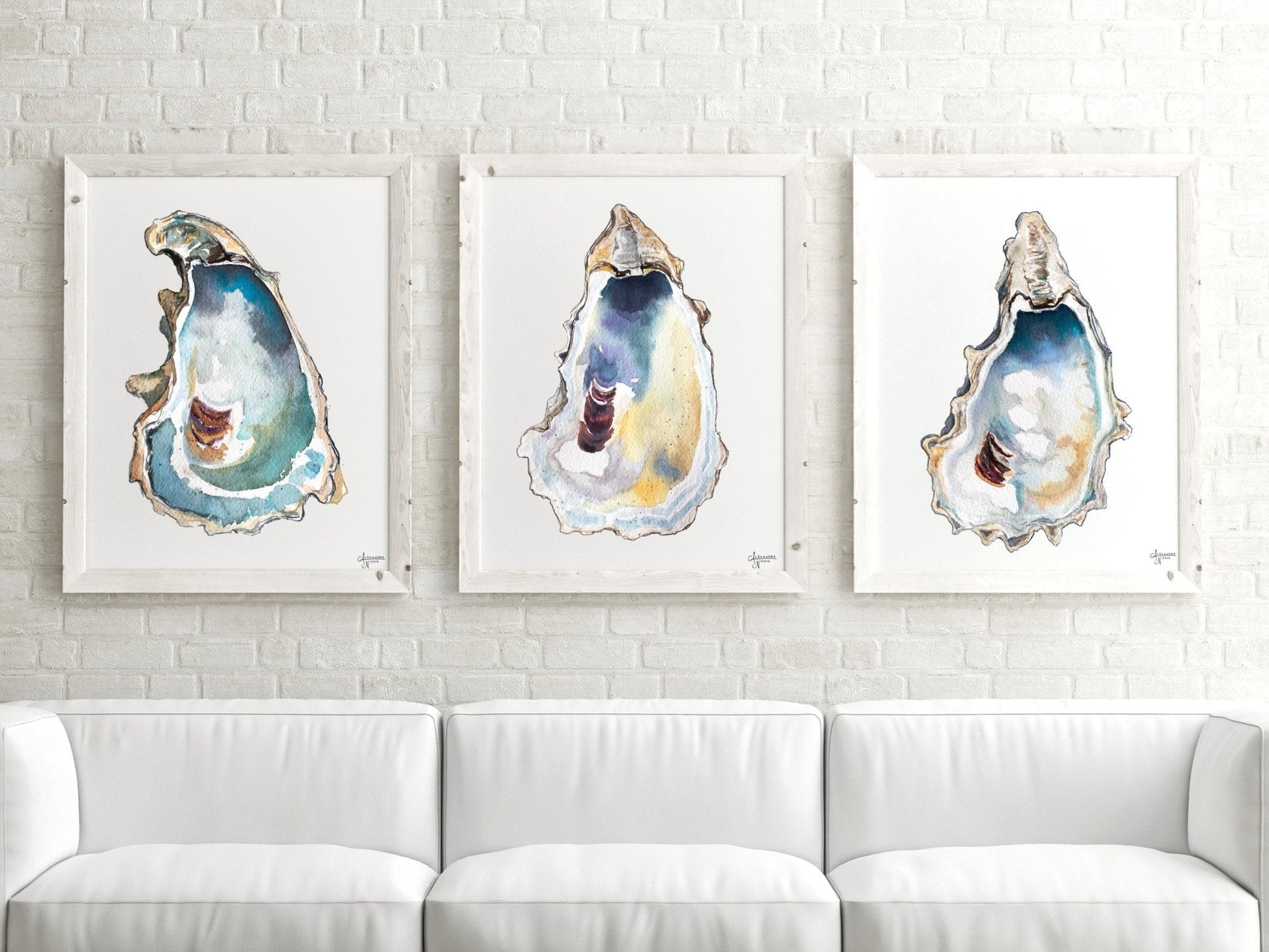 Breach Inlet Oyster Print Set of 3 - ArtByAlexandraNicole