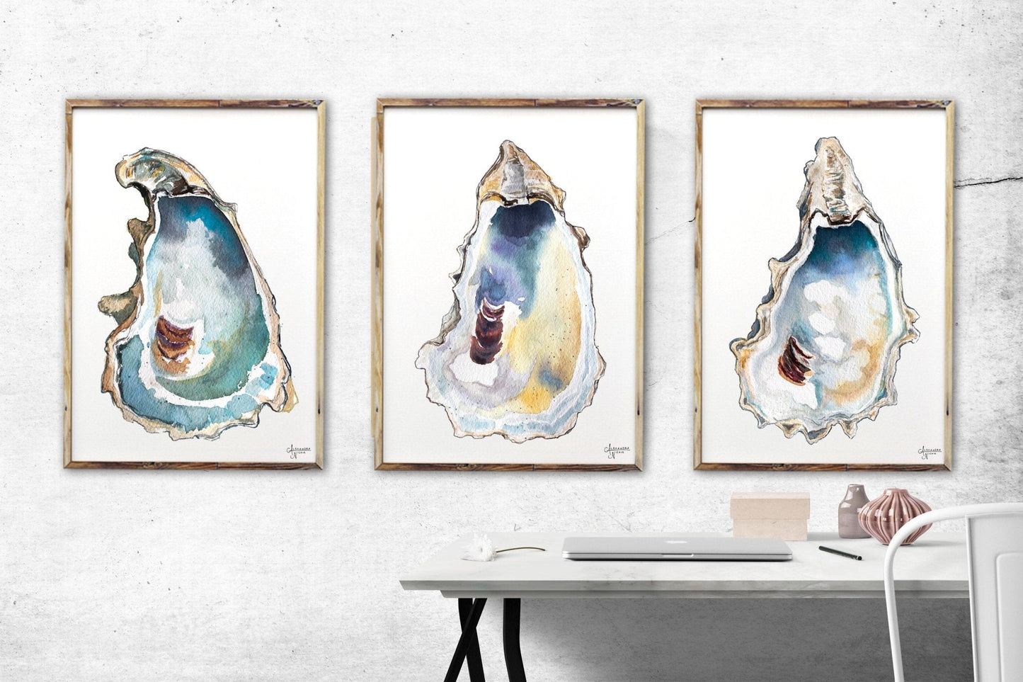 Breach Inlet Oyster Print Set of 3 - ArtByAlexandraNicole