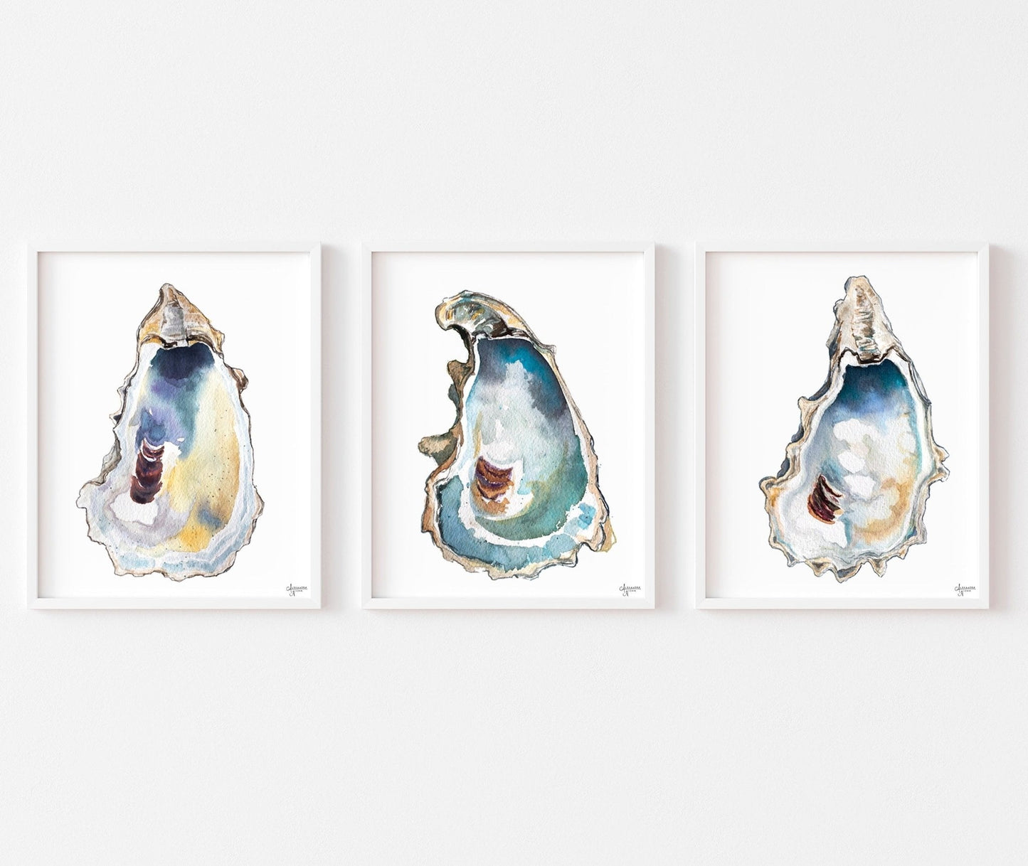 Breach Inlet Oyster Print Set of 3 - ArtByAlexandraNicole