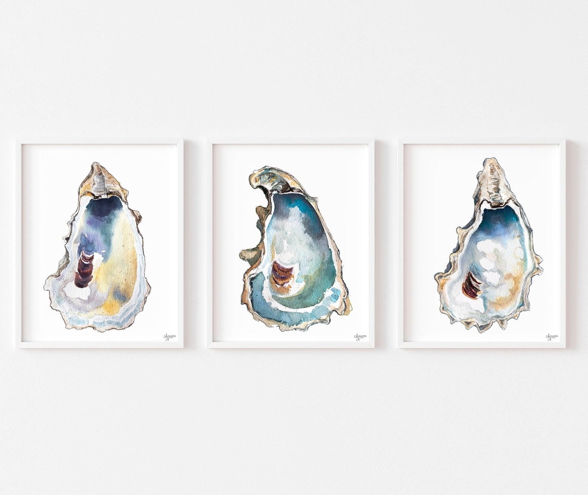 Breach Inlet Oyster Print Set of 3 - ArtByAlexandraNicole
