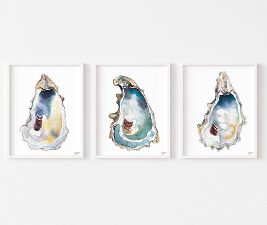 Breach Inlet Oyster Print Set of 3 - ArtByAlexandraNicole