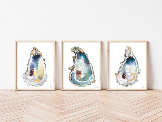 Breach Inlet Oyster Print Set of 3 - ArtByAlexandraNicole