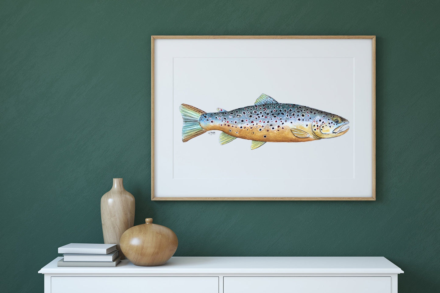 Brown Trout Watercolor Art Print - ArtByAlexandraNicole