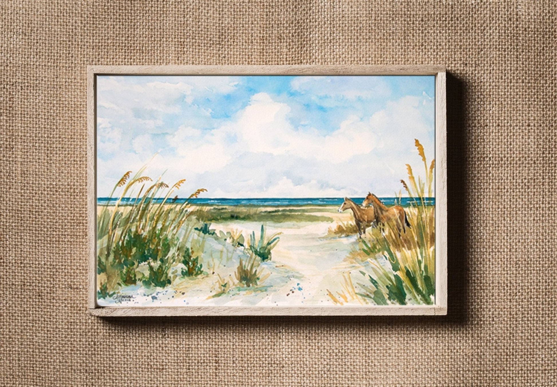 Cumberland Island Horses Watercolor Print - ArtByAlexandraNicole