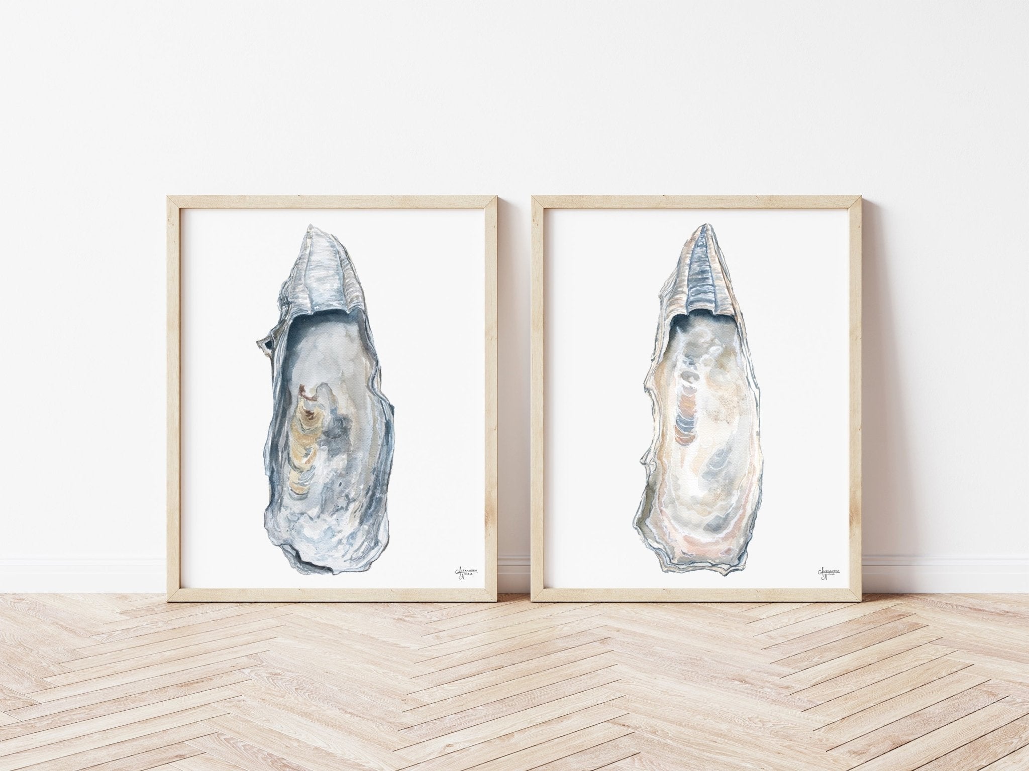 East Beach Oyster Shell Print Set - ArtByAlexandraNicole