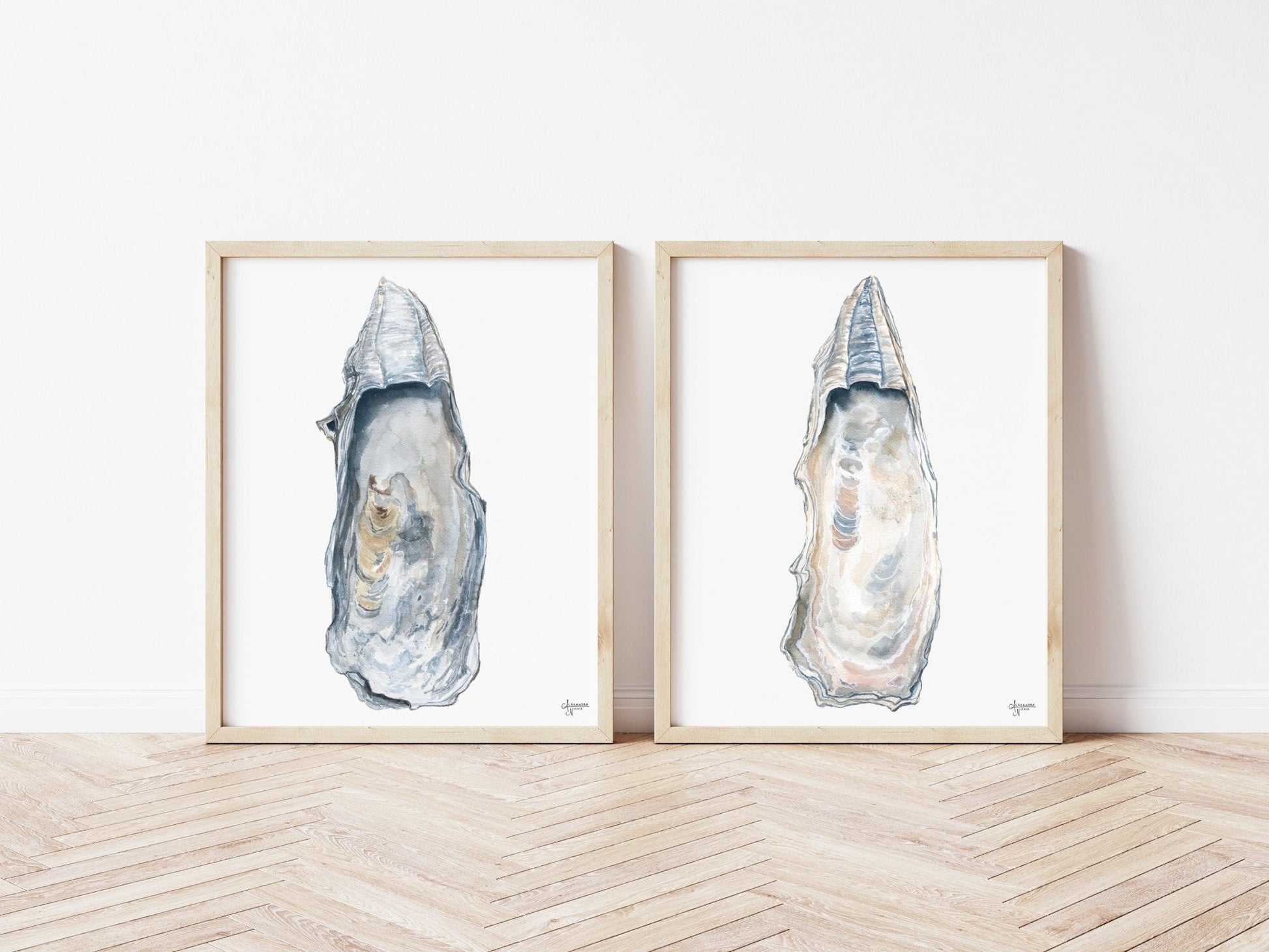 East Beach Oyster Shell Print Set - ArtByAlexandraNicole