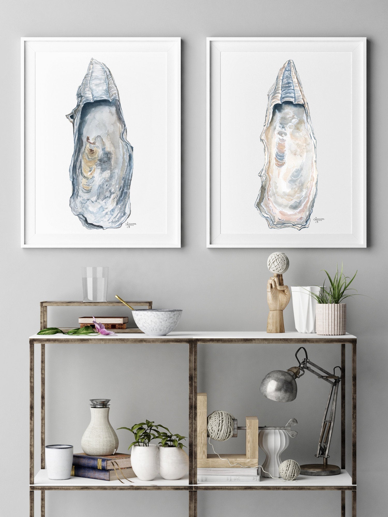 East Beach Oyster Shell Print Set - ArtByAlexandraNicole