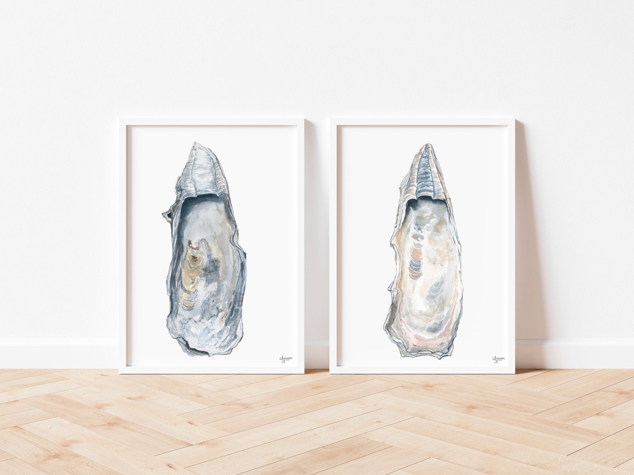 East Beach Oyster Shell Print Set - ArtByAlexandraNicole