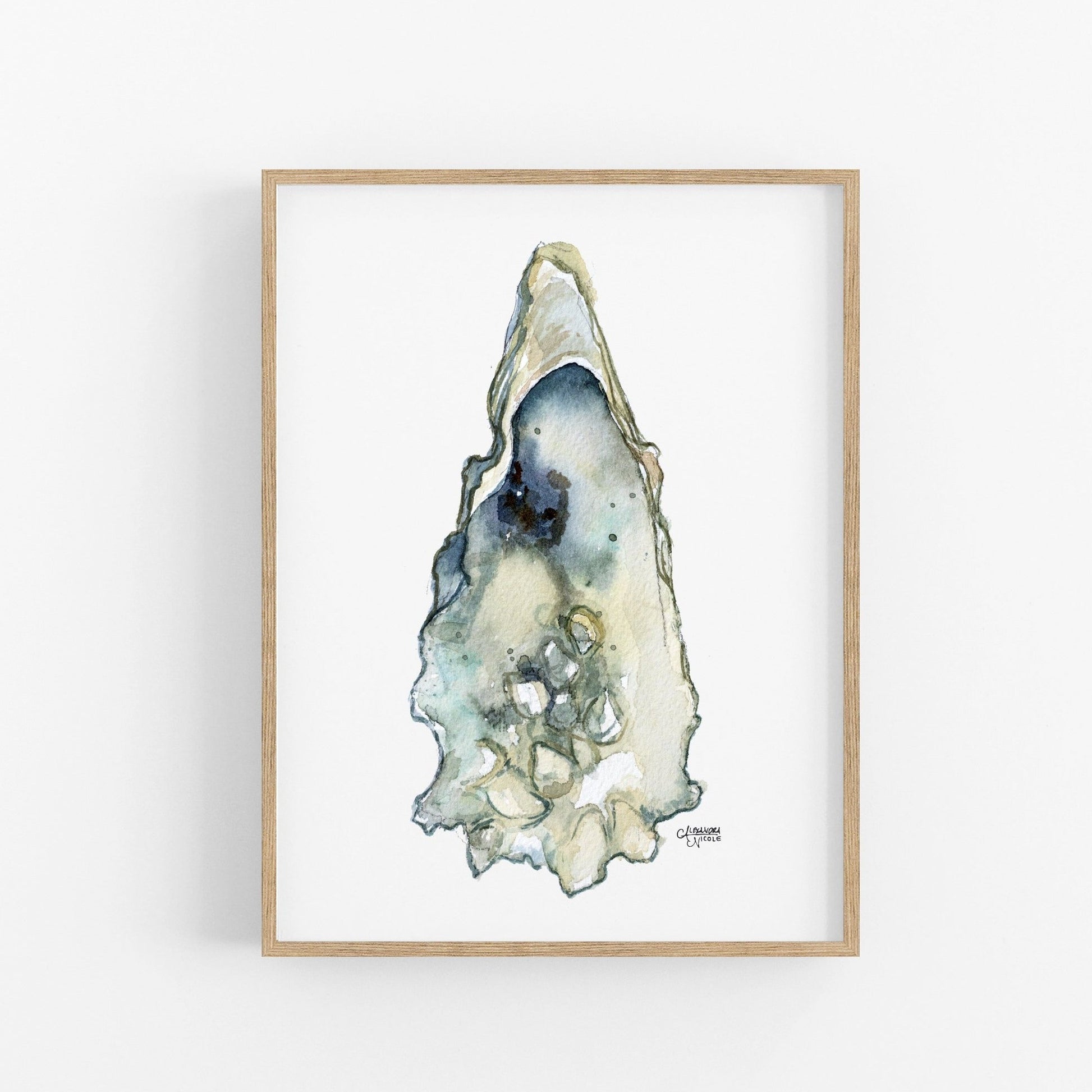 Eastern Oyster Shell Art Print - ArtByAlexandraNicole