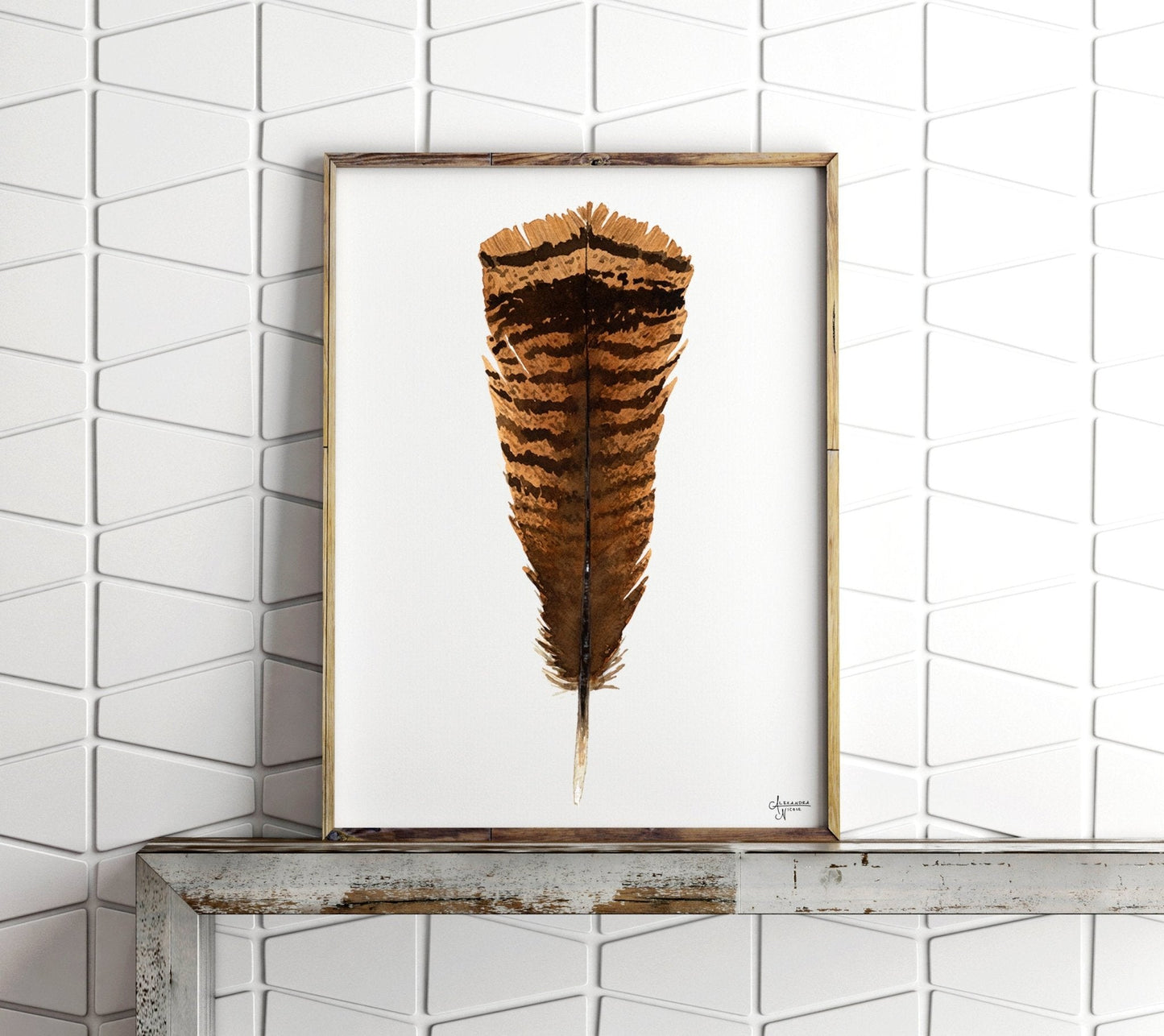 Eastern Wild Turkey Tail Feather Print - ArtByAlexandraNicole