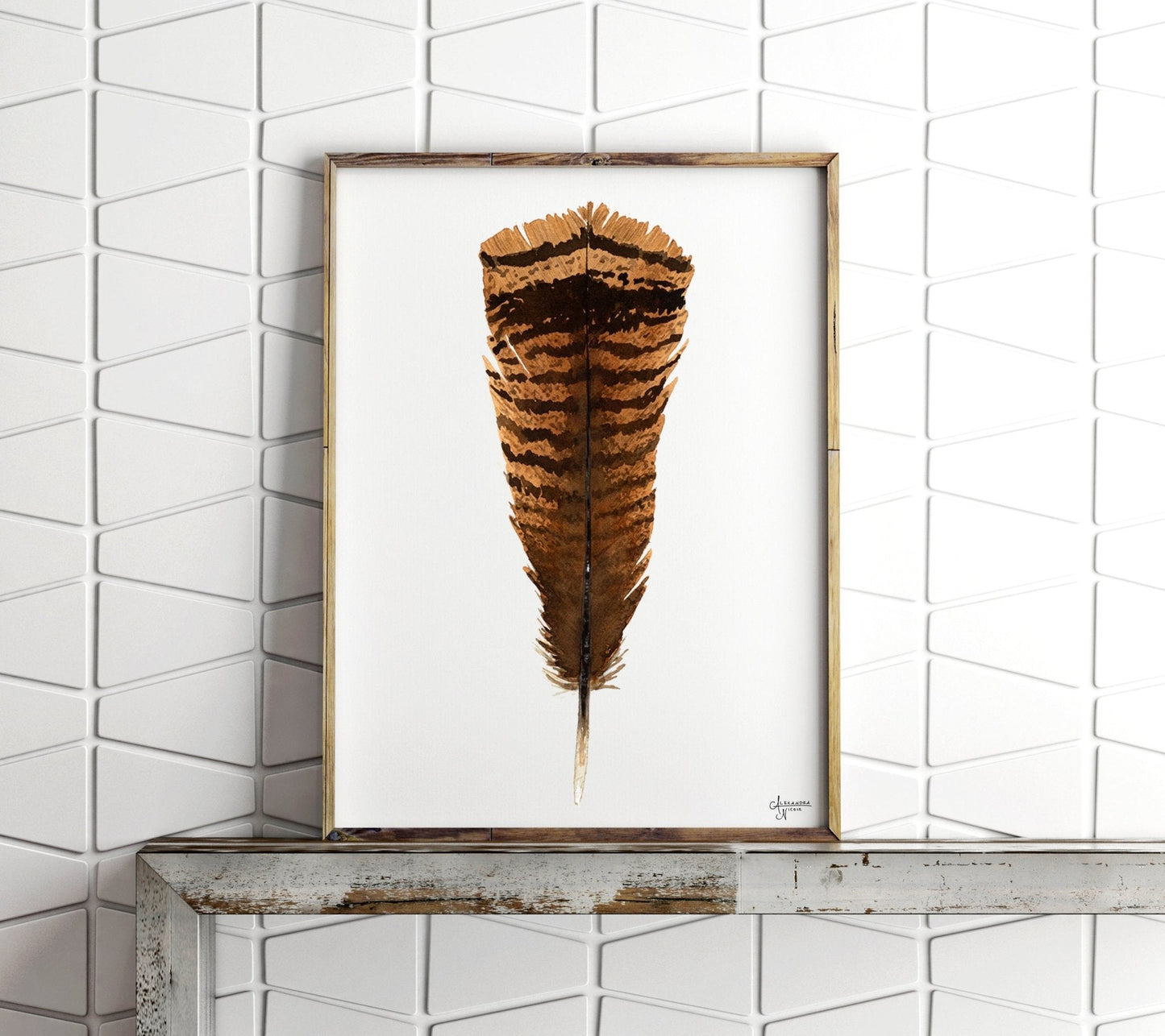Eastern Wild Turkey Tail Feather Print - ArtByAlexandraNicole