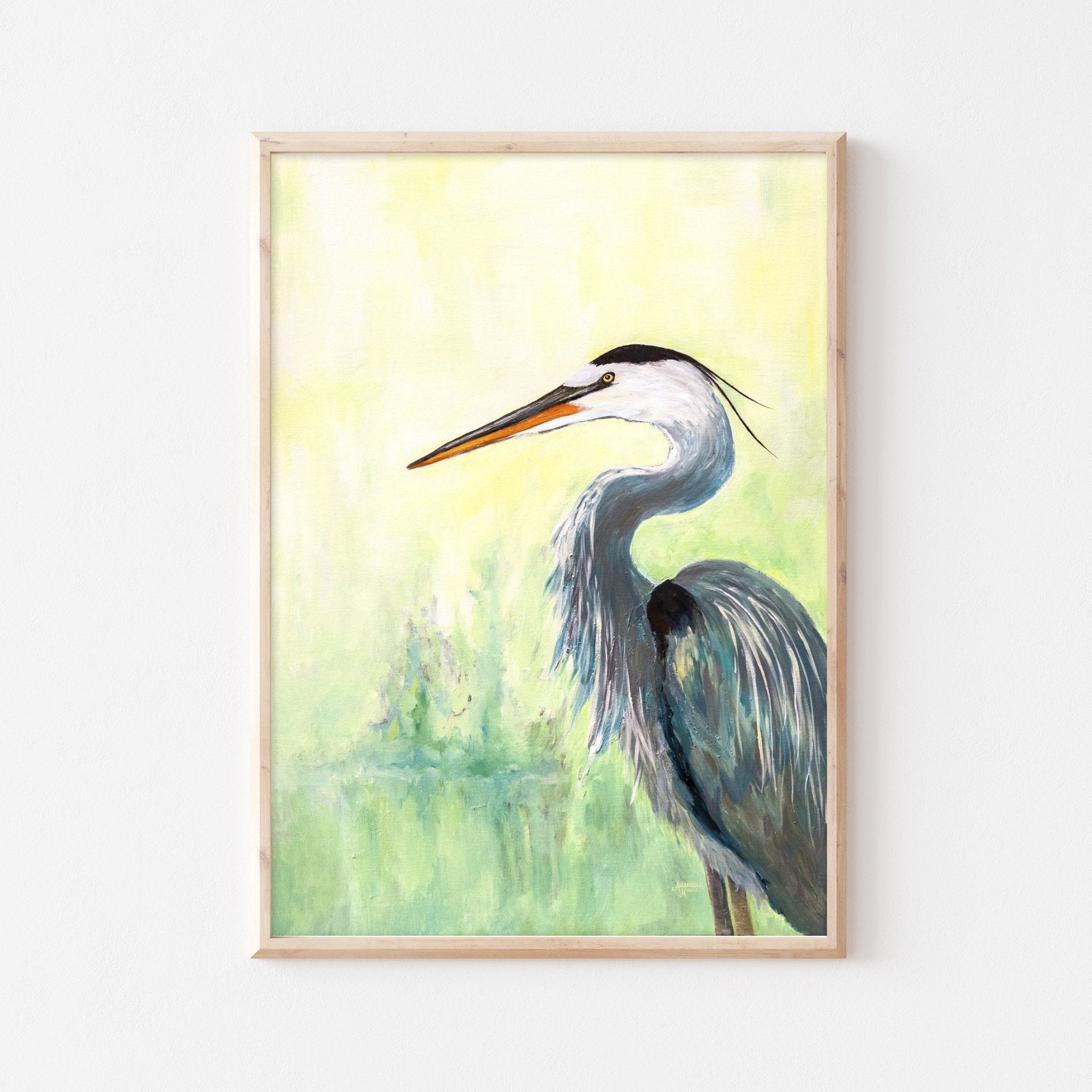 Great Blue Heron Wildlife Print - ArtByAlexandraNicole