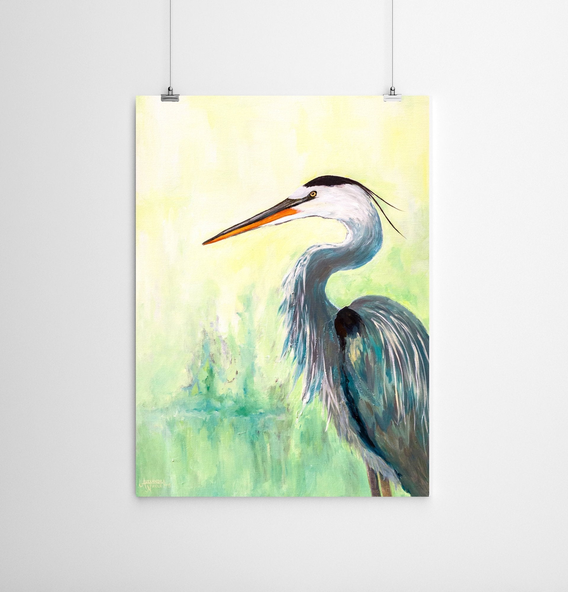 Great Blue Heron Wildlife Print - ArtByAlexandraNicole