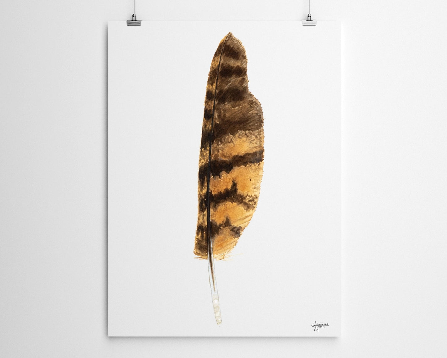 Great Horned Owl Feather Print - ArtByAlexandraNicole
