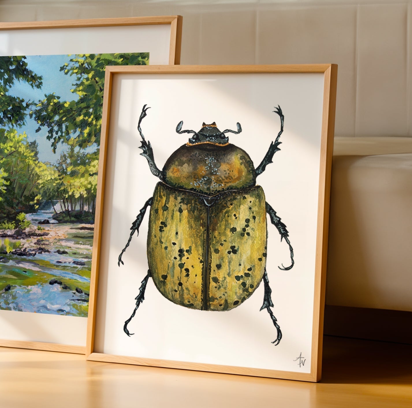 Hercules Beetle Watercolor Print | Natural History Bug Illustration | Entomology Decor - ArtByAlexandraNicole