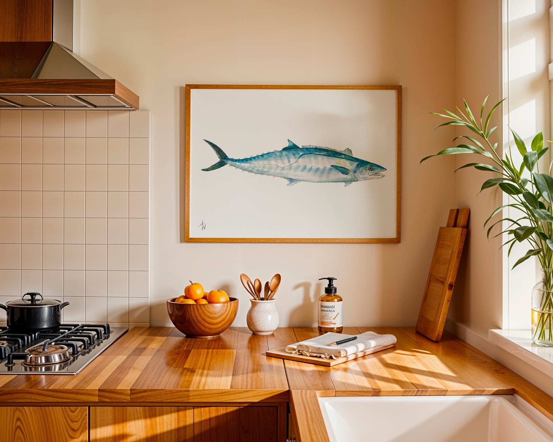 Kingfish (King Mackerel) Fine Art Print – Saltwater Sport Fish Illustration - ArtByAlexandraNicole