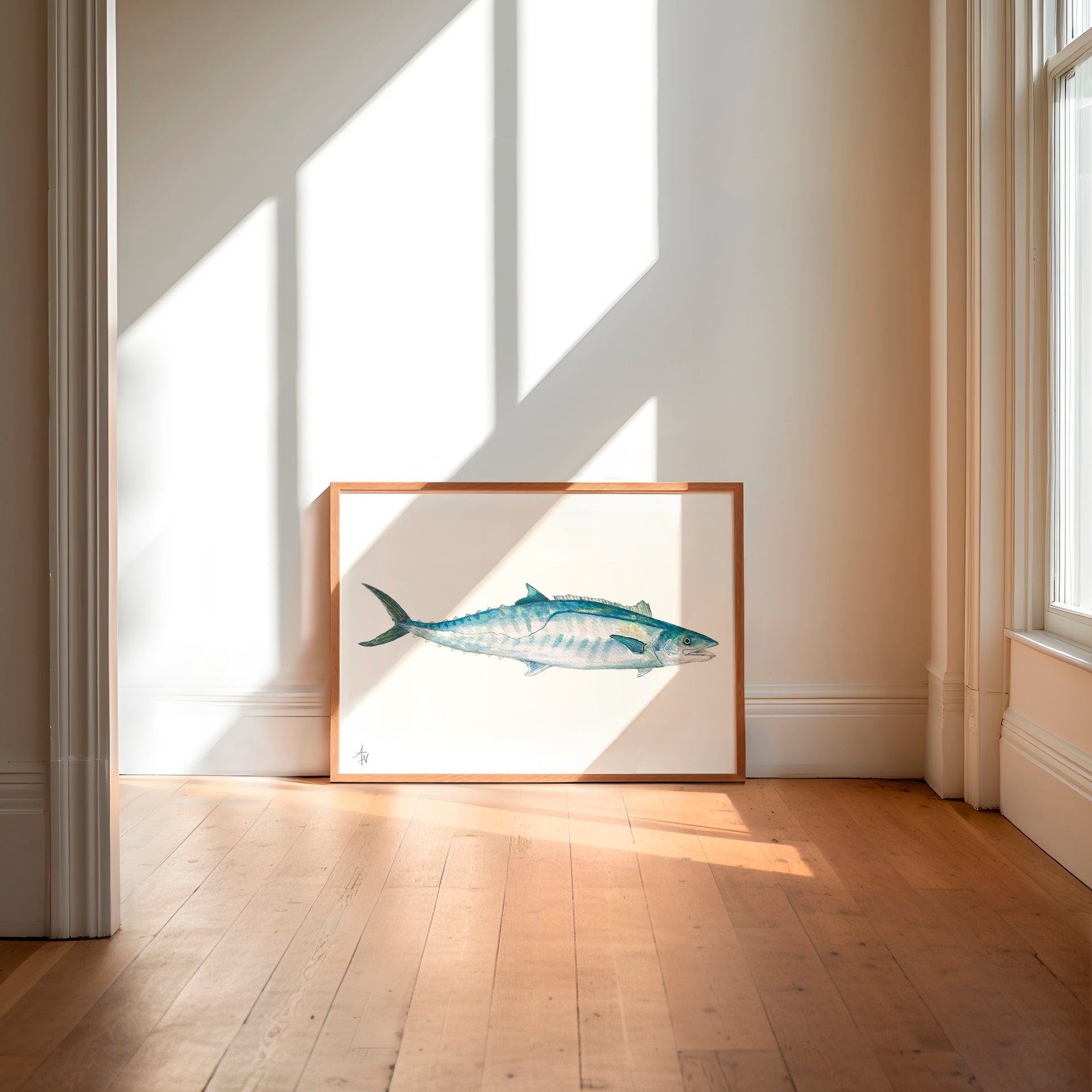 Kingfish (King Mackerel) Fine Art Print – Saltwater Sport Fish Illustration - ArtByAlexandraNicole