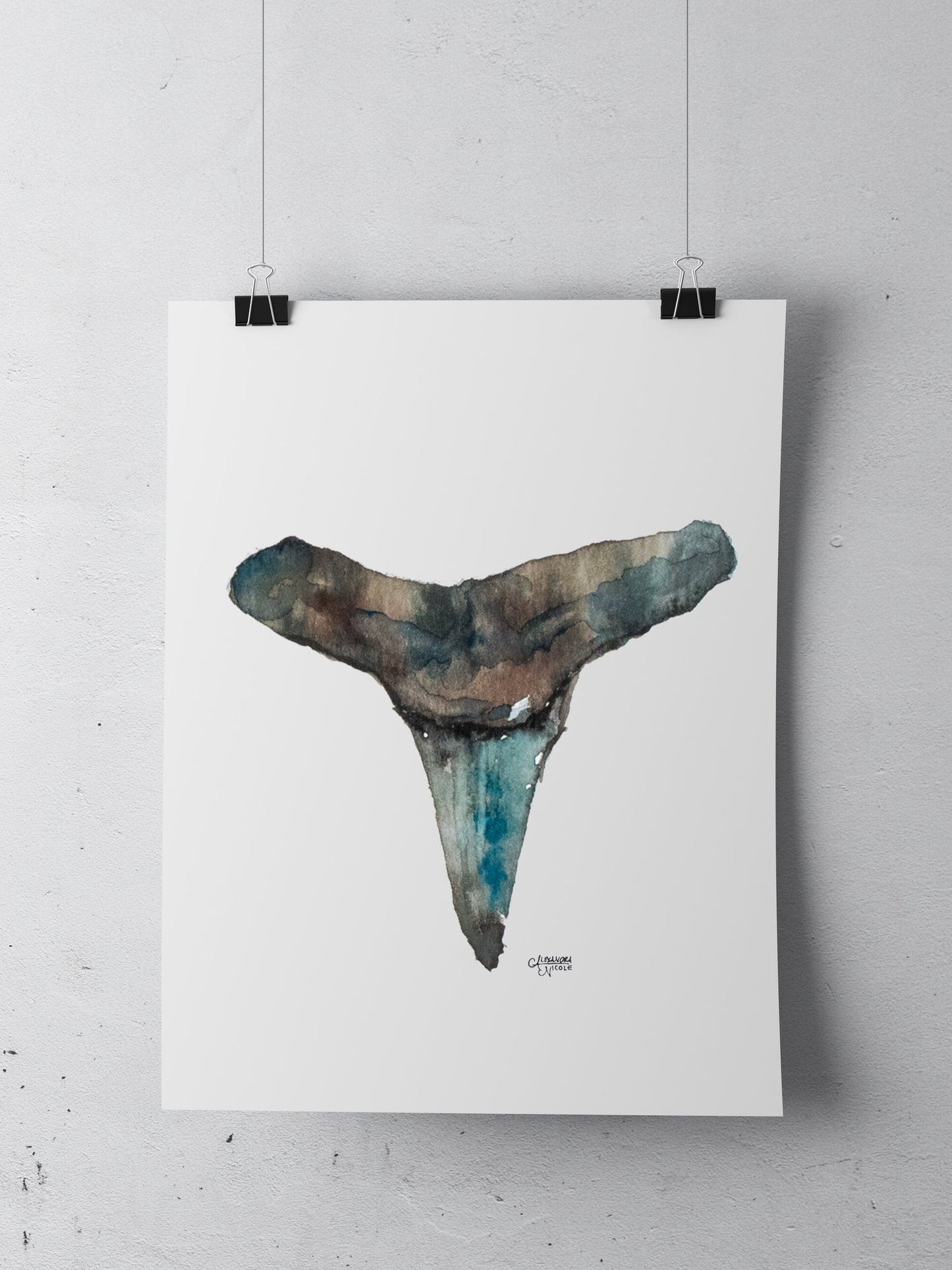 Lemon Shark Tooth Art Print - Shark Tooth No. 3 - ArtByAlexandraNicole