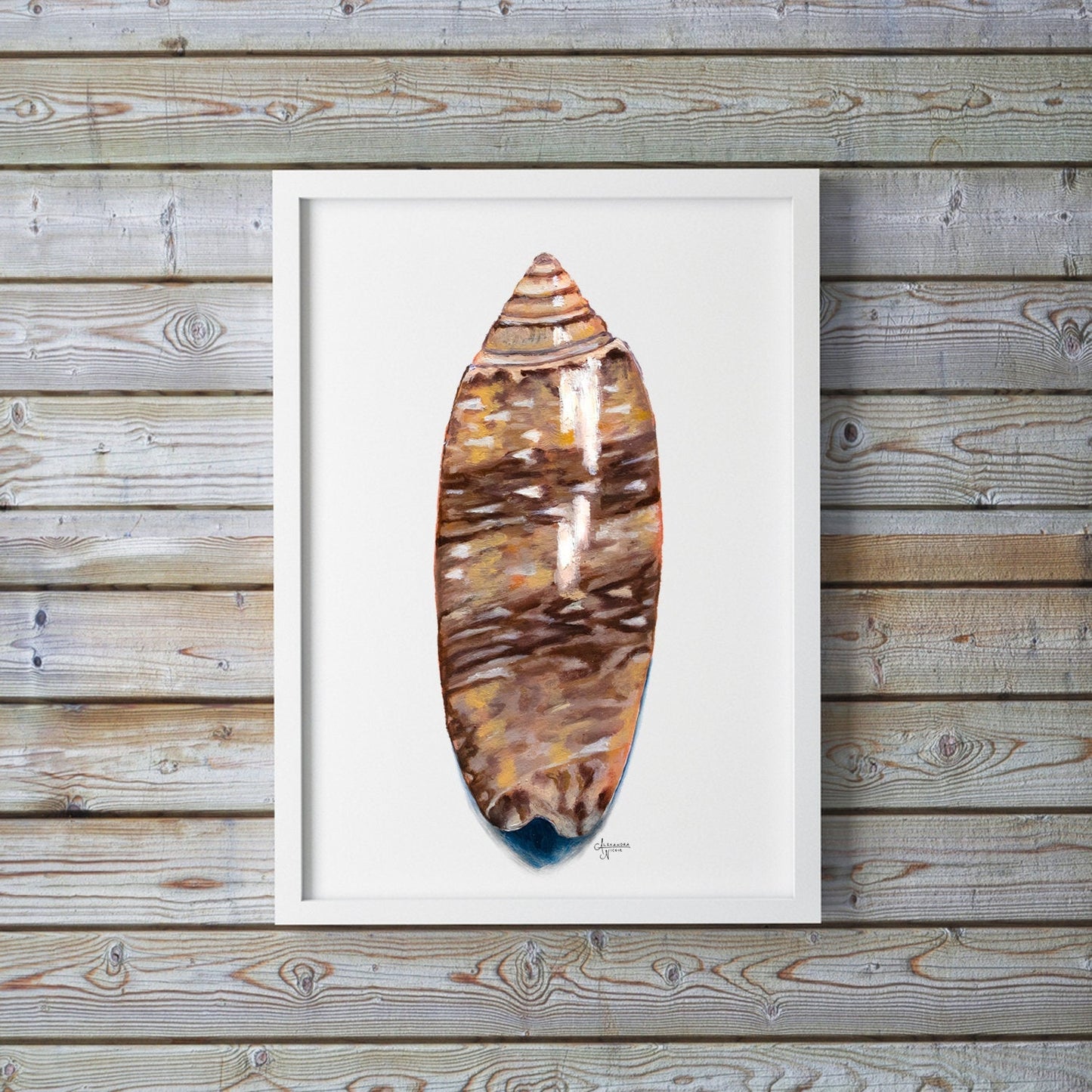 Lettered Olive Print, Olive Print, Shell Print, Sea Shell Art - ArtByAlexandraNicole
