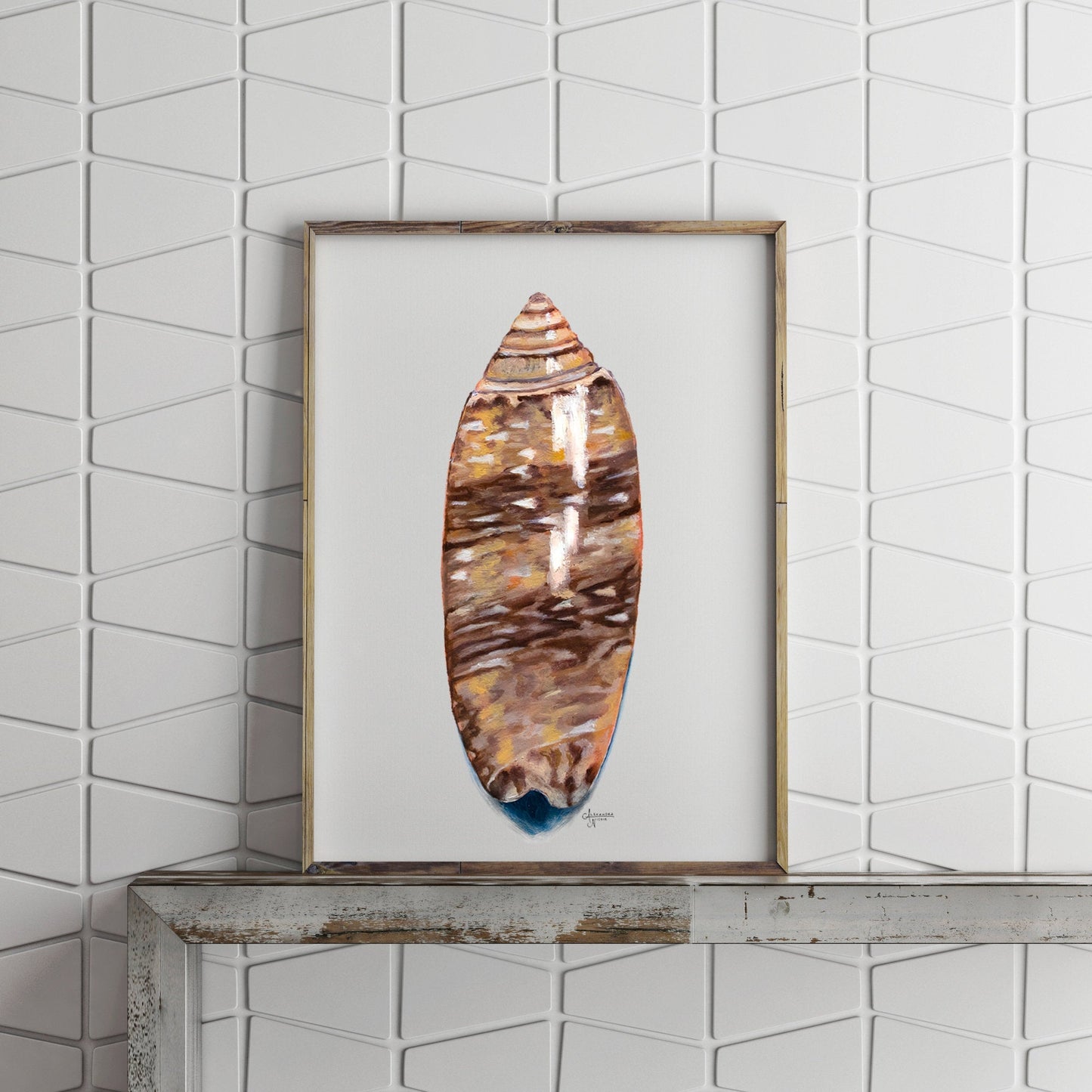 Lettered Olive Print, Olive Print, Shell Print, Sea Shell Art - ArtByAlexandraNicole