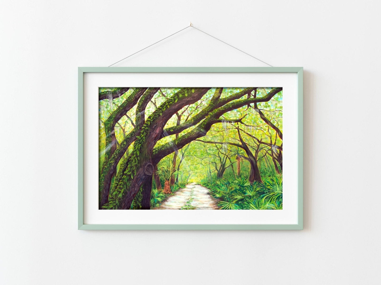 Maritime Forest, Live Oak Tree, Oak Tree Print, Forest Path Art, Tree Art - ArtByAlexandraNicole