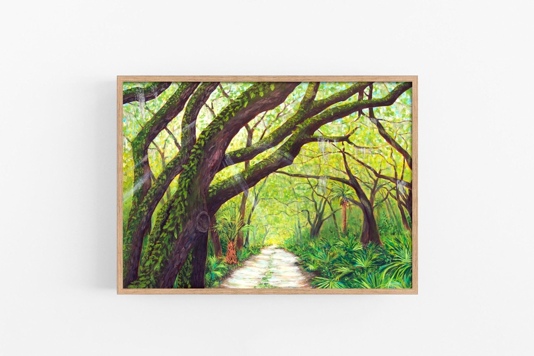 Maritime Forest, Live Oak Tree, Oak Tree Print, Forest Path Art, Tree Art - ArtByAlexandraNicole