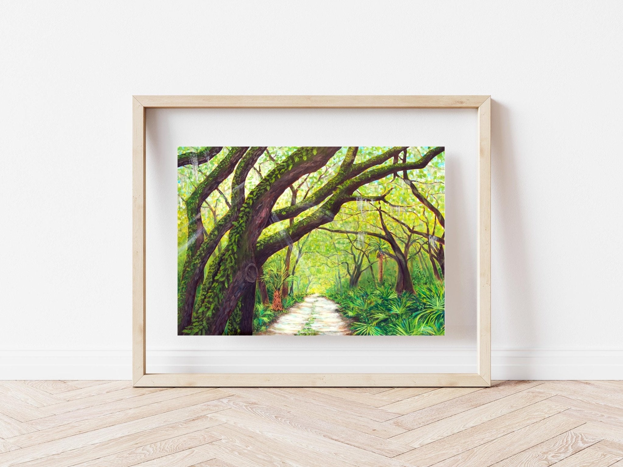 Maritime Forest, Live Oak Tree, Oak Tree Print, Forest Path Art, Tree Art - ArtByAlexandraNicole