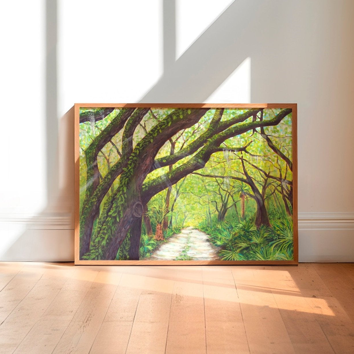 Maritime Forest, Live Oak Tree, Oak Tree Print, Forest Path Art, Tree Art - ArtByAlexandraNicole