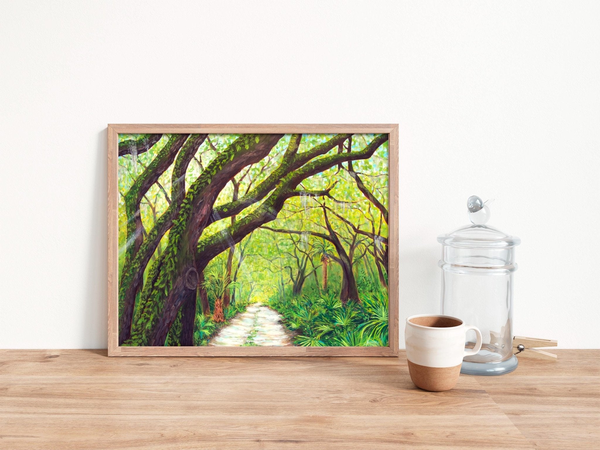 Maritime Forest, Live Oak Tree, Oak Tree Print, Forest Path Art, Tree Art - ArtByAlexandraNicole