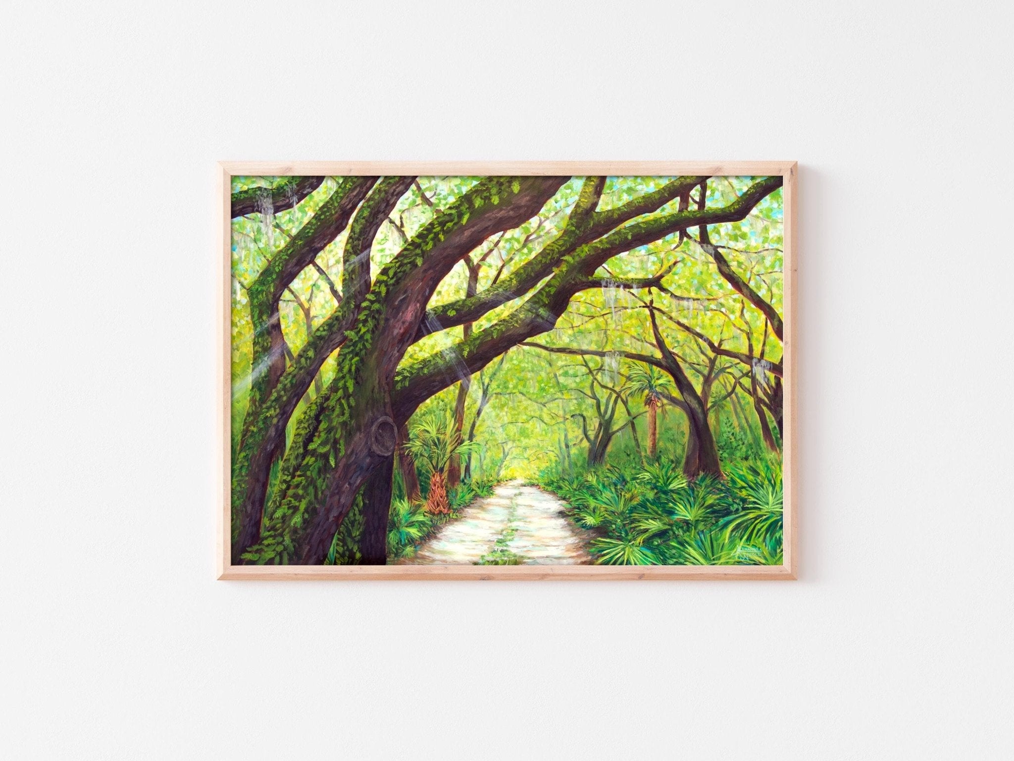 Maritime Forest, Live Oak Tree, Oak Tree Print, Forest Path Art, Tree Art - ArtByAlexandraNicole