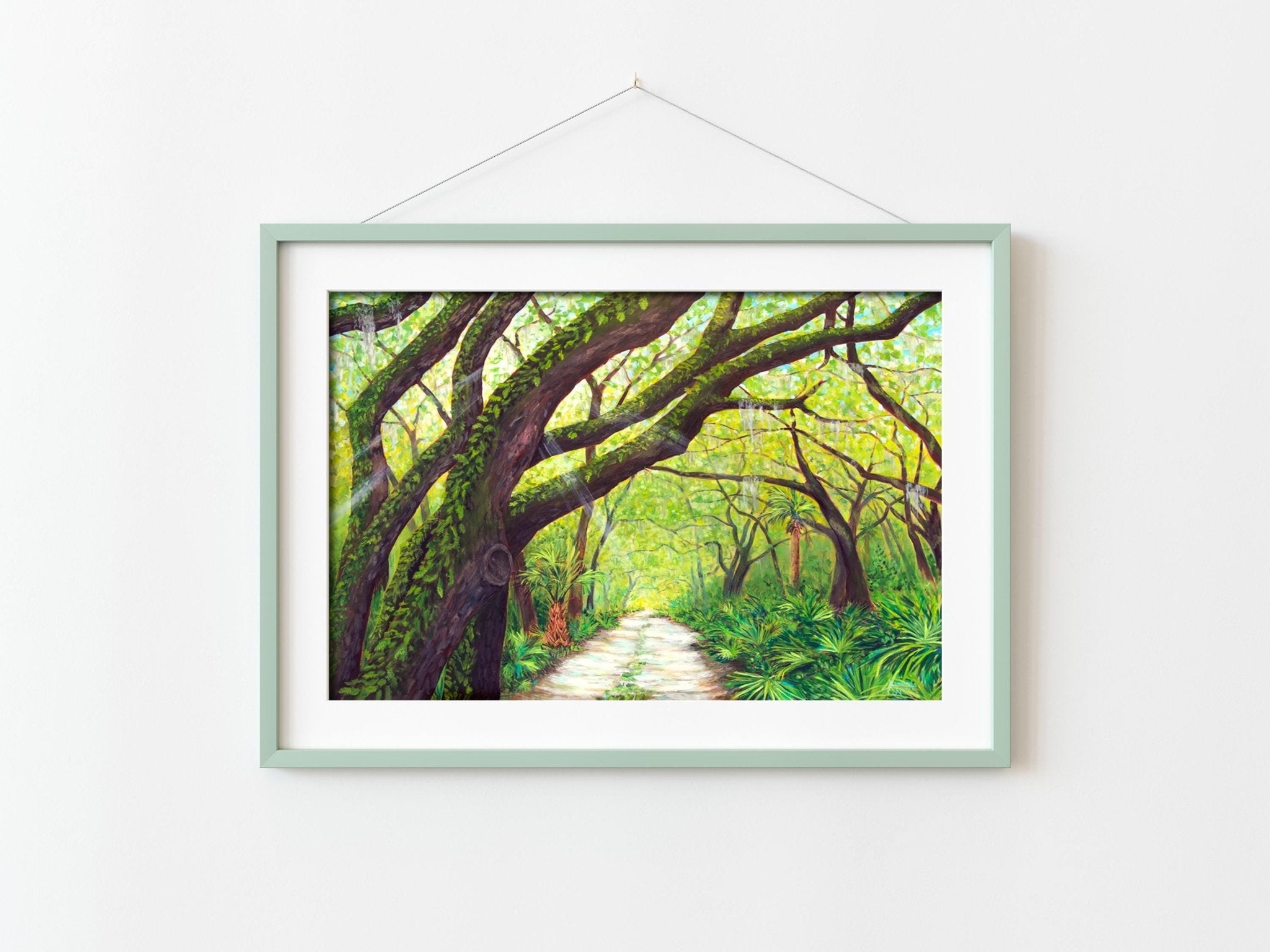 Maritime Forest, Live Oak Tree, Oak Tree Print, Forest Path Art, Tree Art - ArtByAlexandraNicole