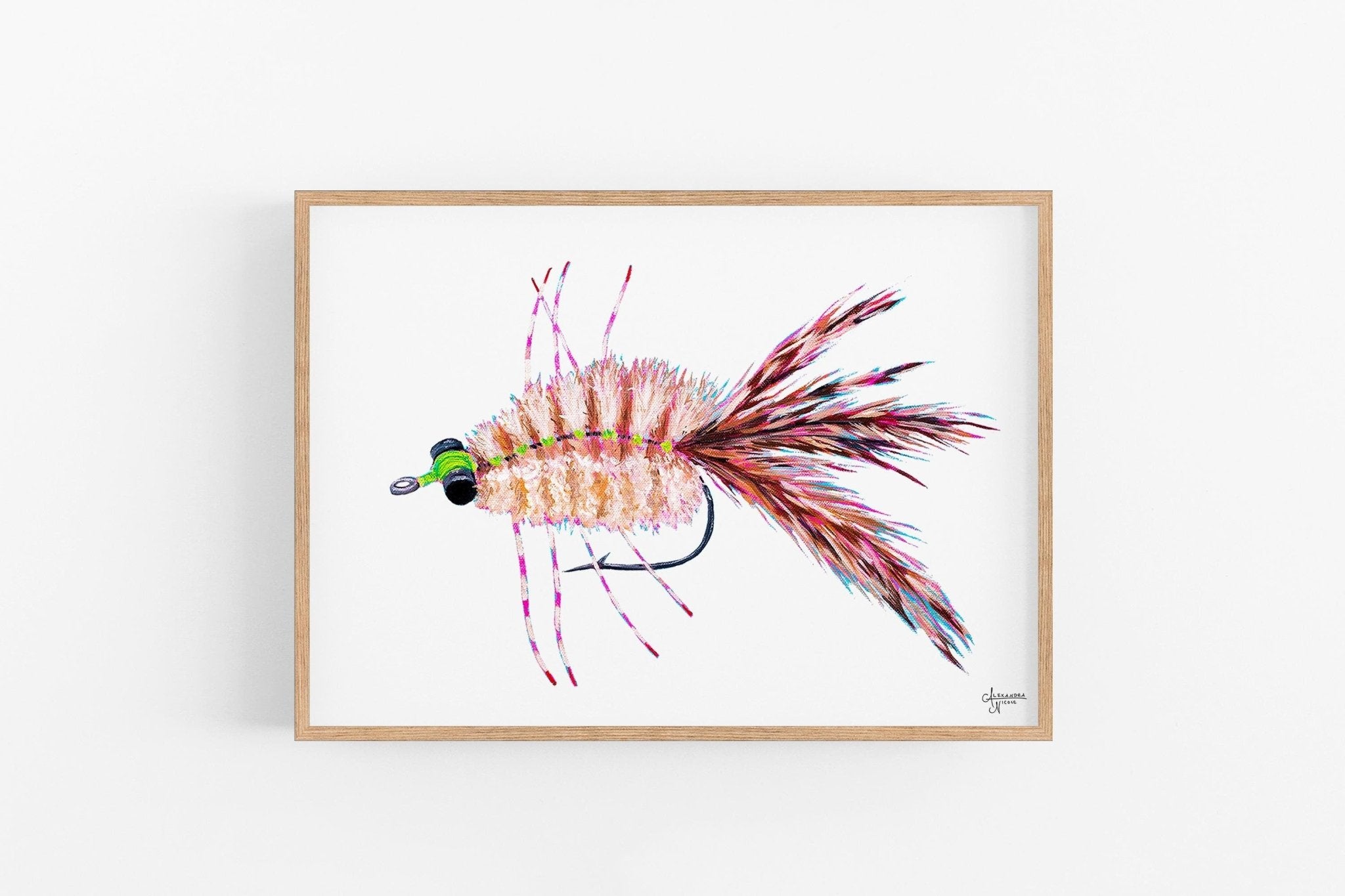 Merkin Fly, Fly Fishing Art, Fisherman Gifts, Fly Fishing Gifts, Fishing Flies - ArtByAlexandraNicole