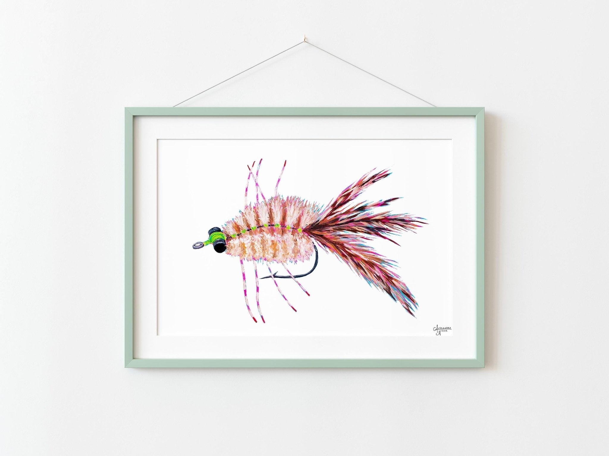 Merkin Fly, Fly Fishing Art, Fisherman Gifts, Fly Fishing Gifts, Fishing Flies - ArtByAlexandraNicole
